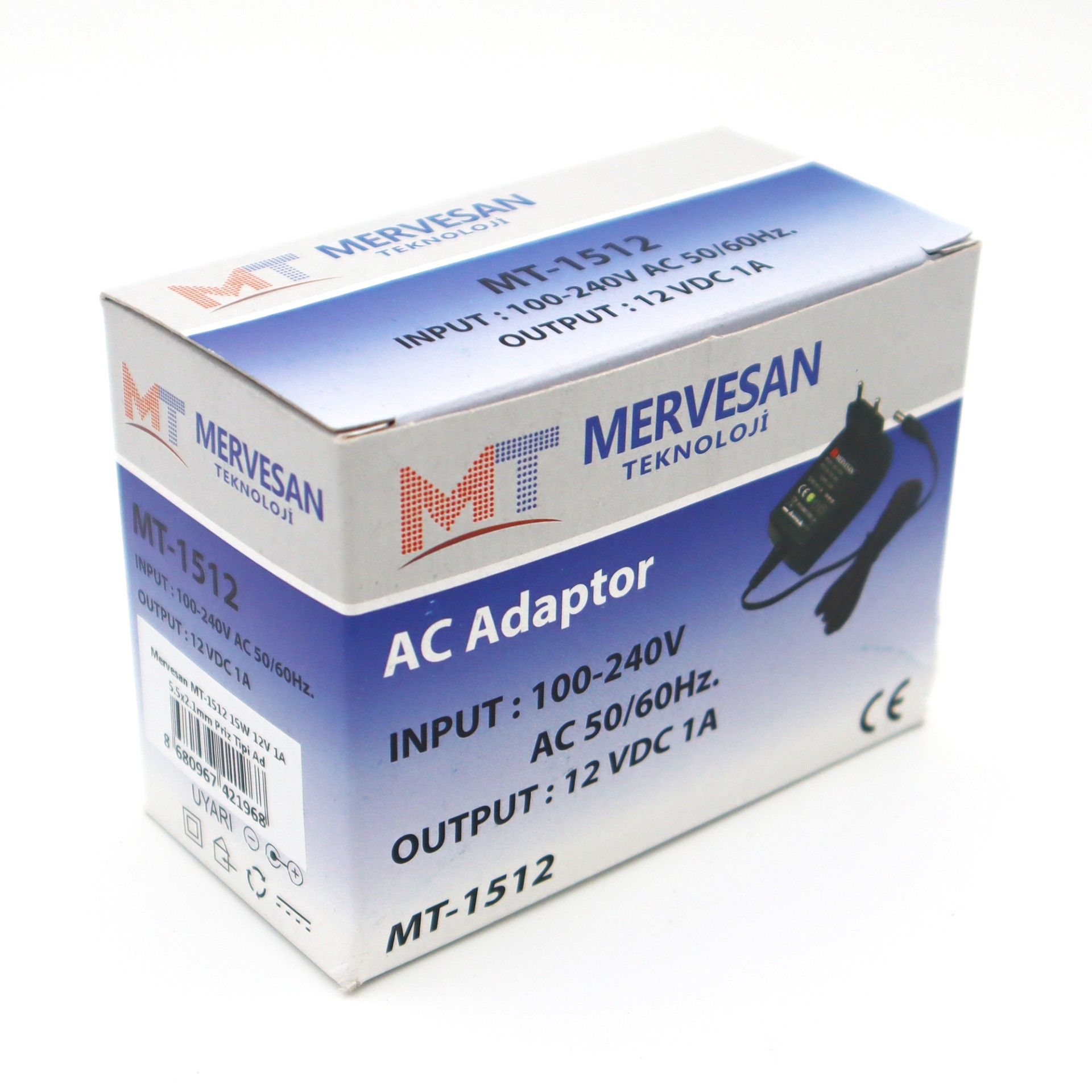 Mervesan MT-1512 15W 12V 1A 5.5x2.1mm Priz Tipi Ad