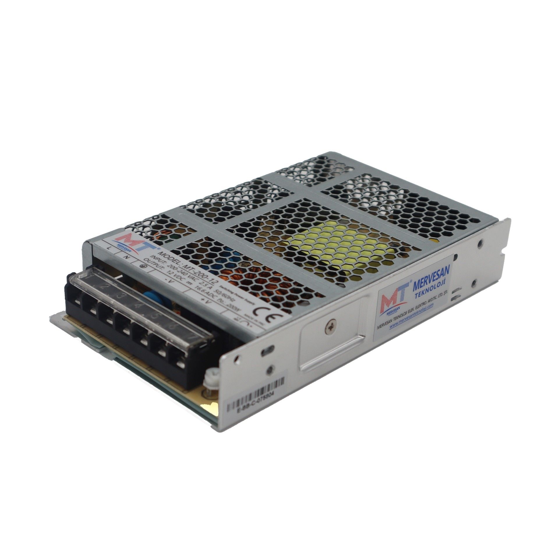 Mervesan MT-200-12 200W 12V 16.5A Metal Kasa Adap