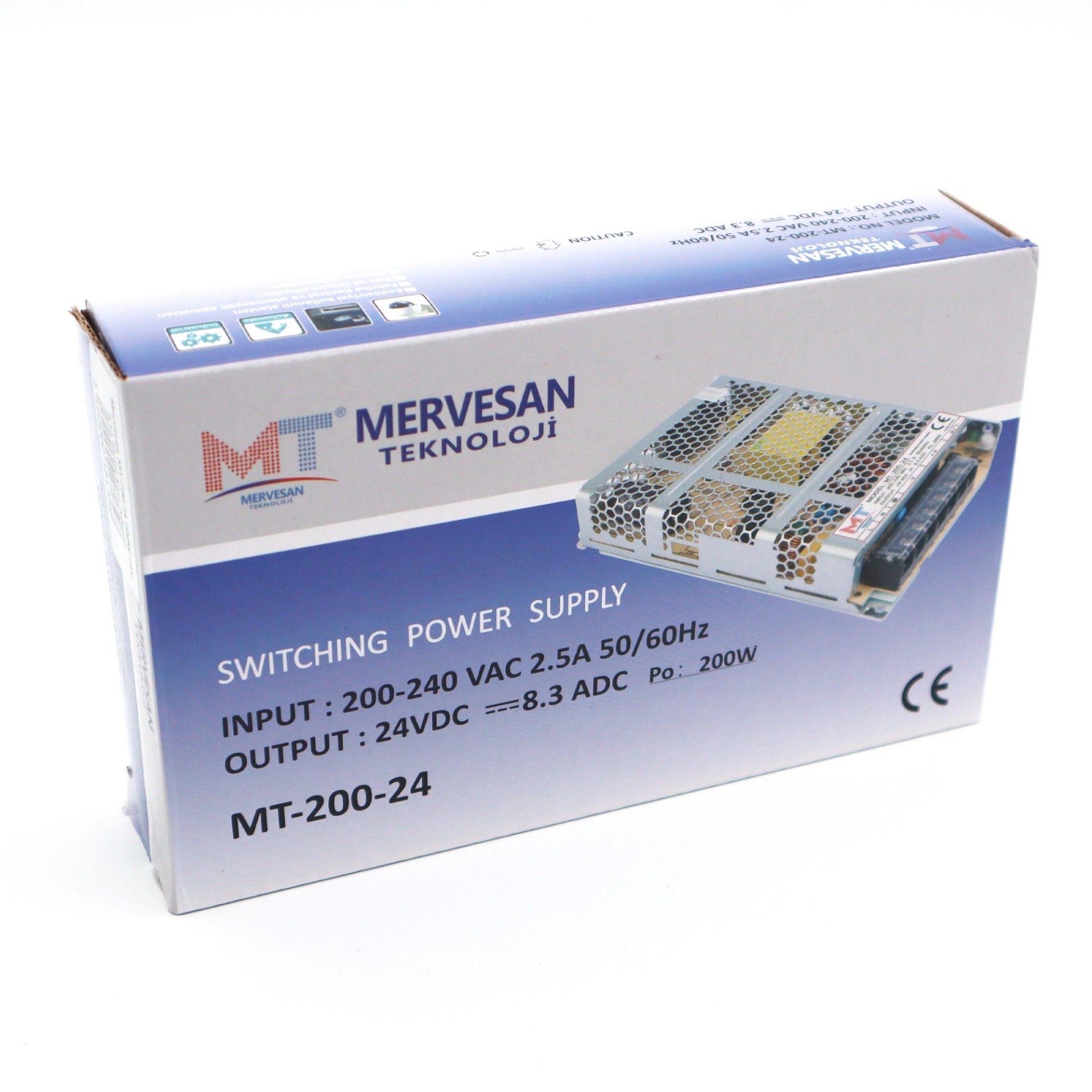 Mervesan MT-200-24 200W 24V 8.3A Metal Kasa Adaptö