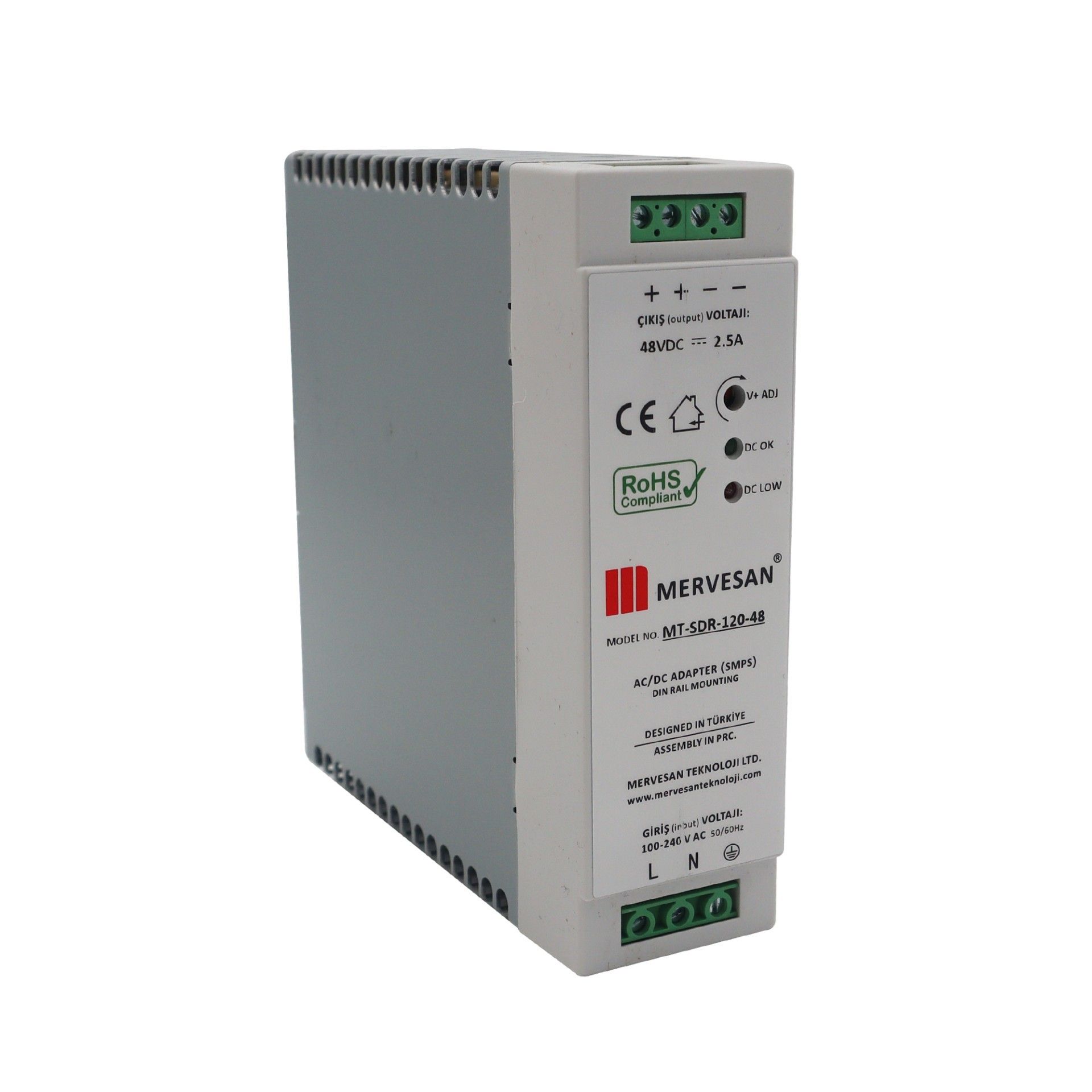 Mervesan MT-SDR-120-48 48V 2.5A Ray Tip SMPS Adapt