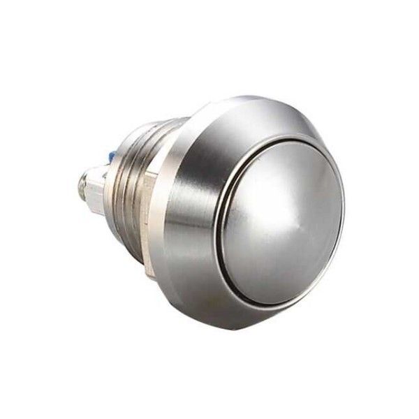 D12 Metal Buton 12mm Işıksız Yaylı Çıkık 2 Pin