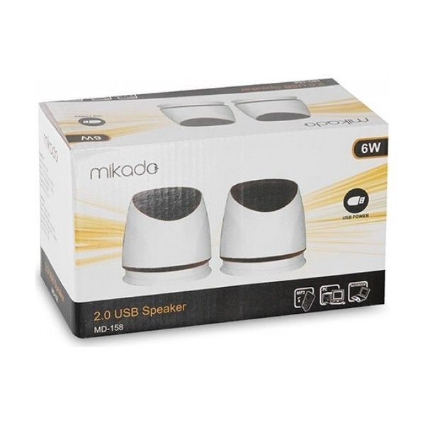 Mikado MD-158 2.0 Beyaz/Kırmızı USB Speaker