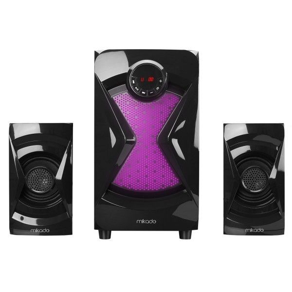 Mikado MD-370BT 2+1 38W Siyah Led Işıklı Speaker