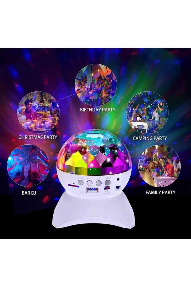 Mikado MD-X740 Şarjlı BT/TF/USB Beyaz Disko Topu