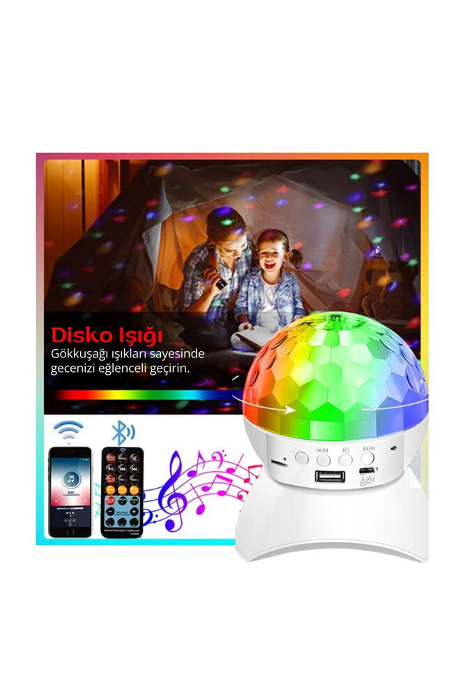 Mikado MD-X740 Şarjlı BT/TF/USB Beyaz Disko Topu