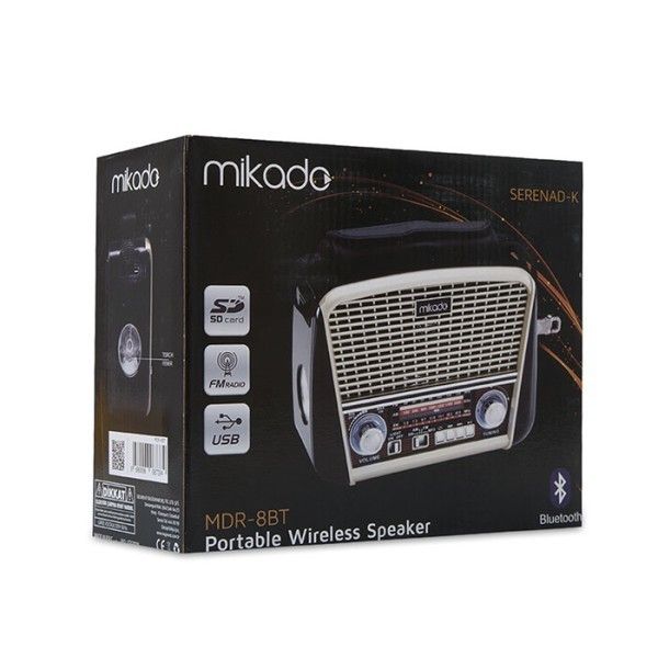 Mikado MDR-8BT Gold Usb/Fm/Am/Sw/BT Speaker