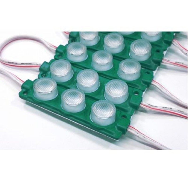 Modül Led Lensli 3 Çipli 1.5W Renkli Kasa Yeşil