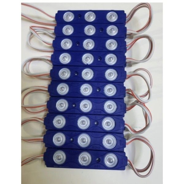 Modül Led Lensli 3 Çipli 1.5W Renkli Kasa Mavi