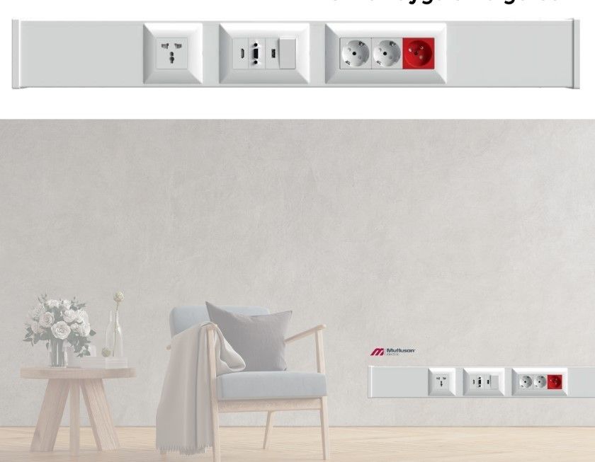 Mutlusan 100X50mm Kablo Kanalı İçten Kapaklı