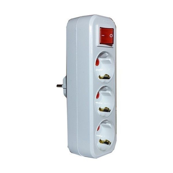 Mutlusan Plus Üçlü Anah. Düz Tip Fiş-Priz Beyaz