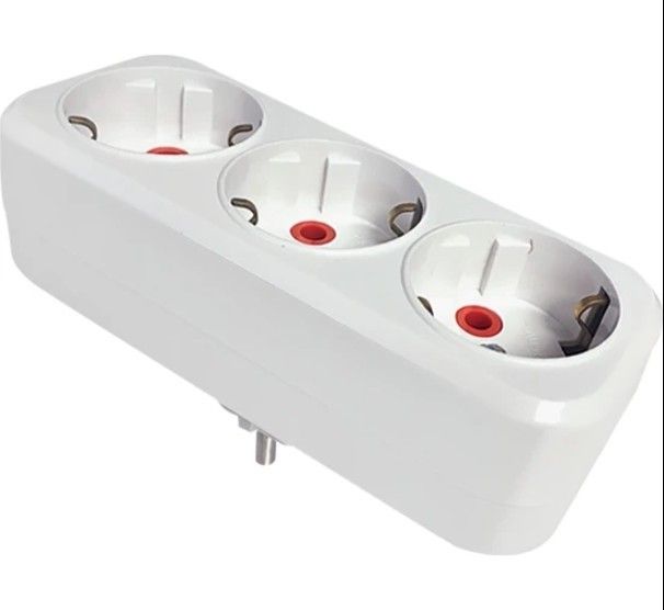 Mutlusan Plus Üçlü Topraklı Düz Tip Fiş-Priz Beyaz