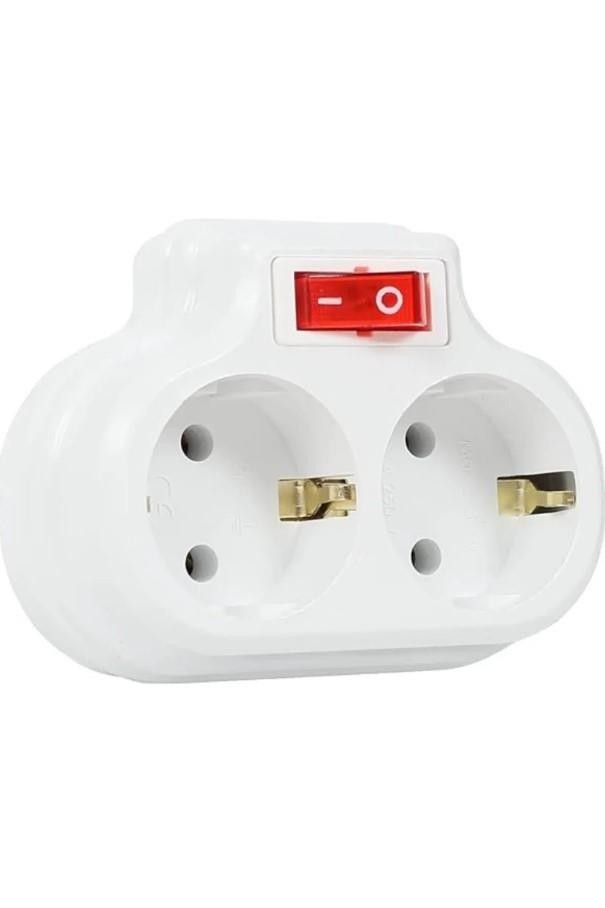 Mutlusan İkili Top. Fiş-Priz Düz Tip Anah. Beyaz