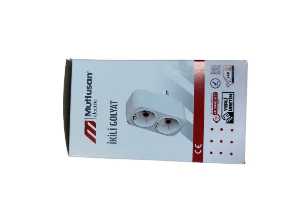 Mutlusan İkili Golyat Düz Tip Fiş-Priz Siyah