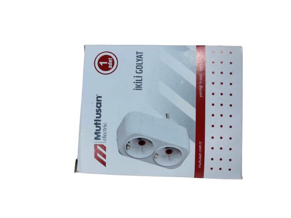 Mutlusan İkili Golyat Düz Tip Fiş-Priz Siyah