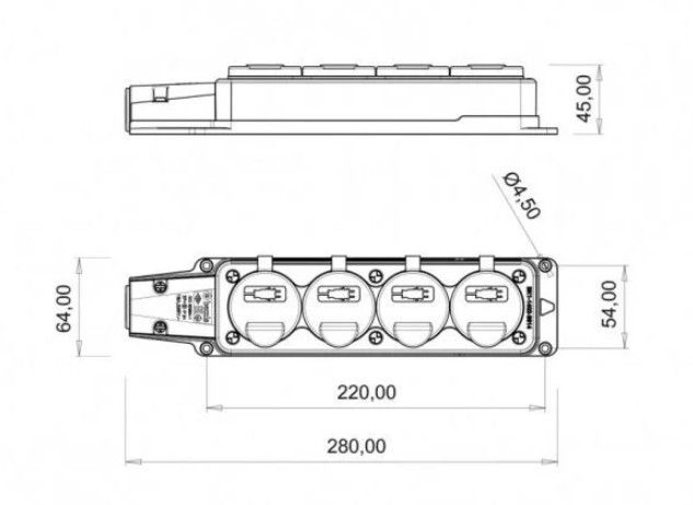 Mutlusan MUT-29/4 1x16A Mono 4 lü Grup Priz