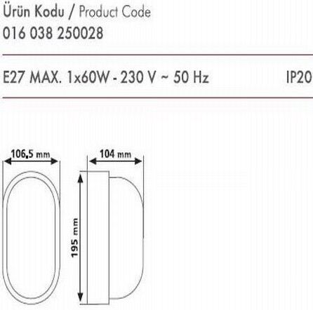Mutlusan Oval Düz Glop Armatür