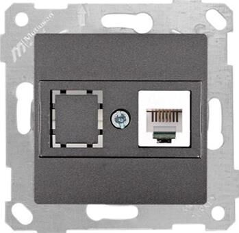 Mutlusan Rita 1xRJ12 Telefon Prizi Siyah