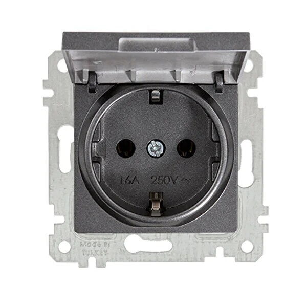 Mutlusan Rita Kapaklı Topraklı Priz Füme