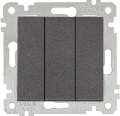 Mutlusan Rita Mekanik Tuş Üçlü Anahtar Füme