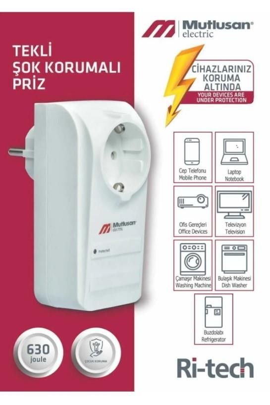 Mutlusan Tekli Şok Korumalı Priz
