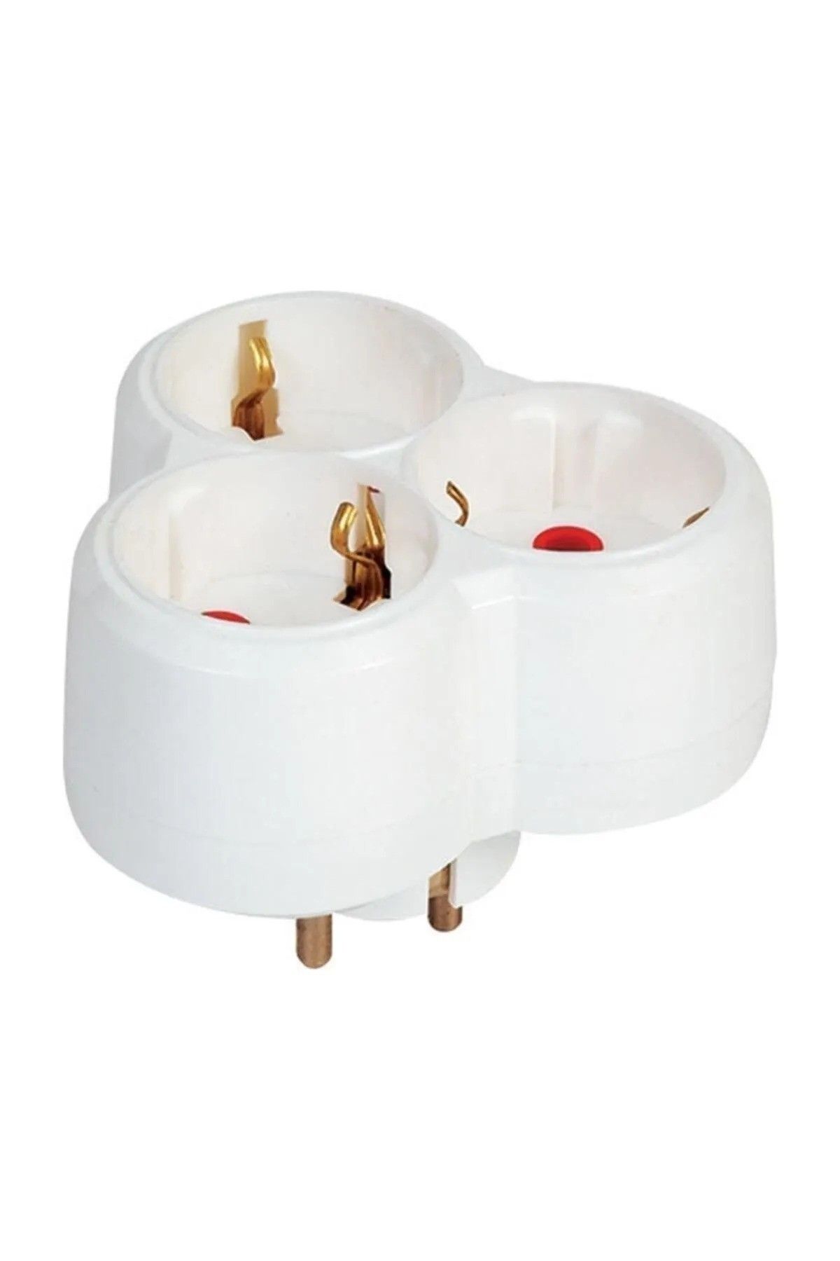 Mutlusan Plus Topraklı Üçlü Yonca Fiş-Priz Beyaz