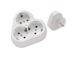 Mutlusan Plus Topraklı Üçlü Yonca Fiş-Priz Beyaz