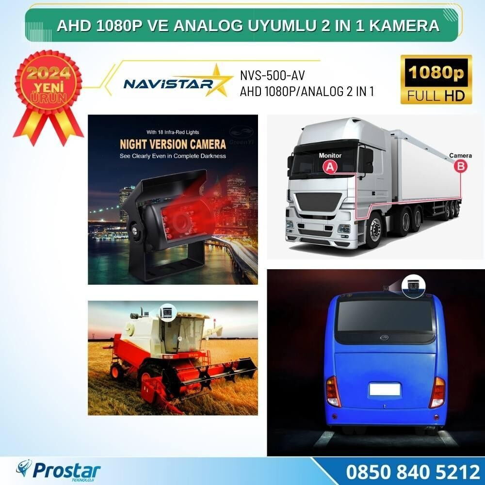 Navistar NVS-500-AV Şapkalı Araç Arka Kamerası