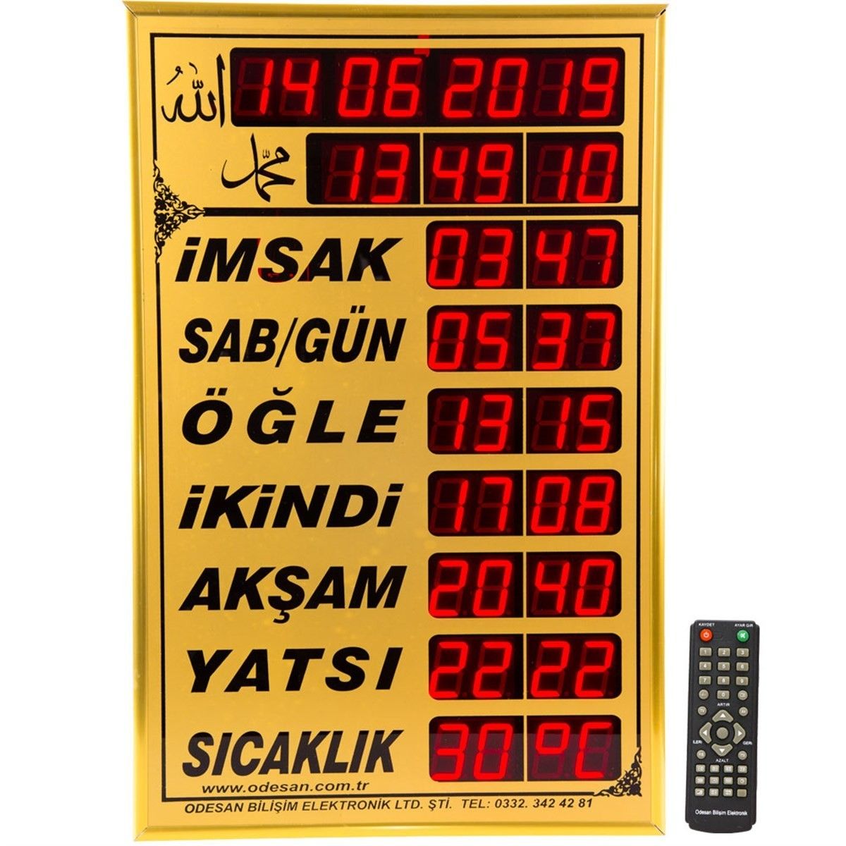 Odesan 21x35cm Ev Tipi Dijital İmsakiye