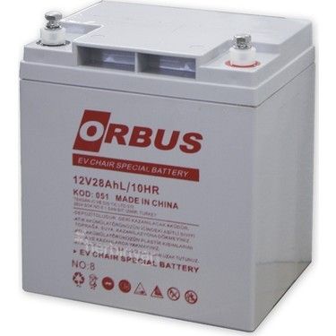 Orbus 12V 28Ah Yatık Engelli Bakımsız Tip Jel Akü
