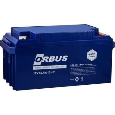 Orbus 12V 65Ah Bakımsız Tip Nano Karbon Jel Akü