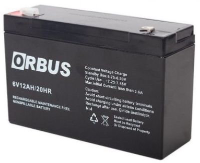 Orbus 6V 12Ah Bakımsız Kuru Akü