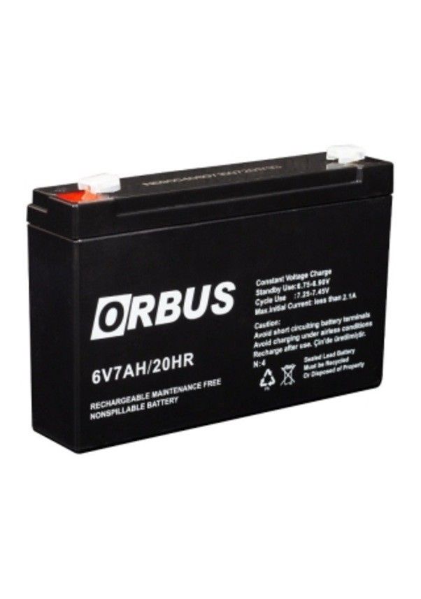Orbus 6V 7Ah  Bakımsız Tip  Kuru Akü