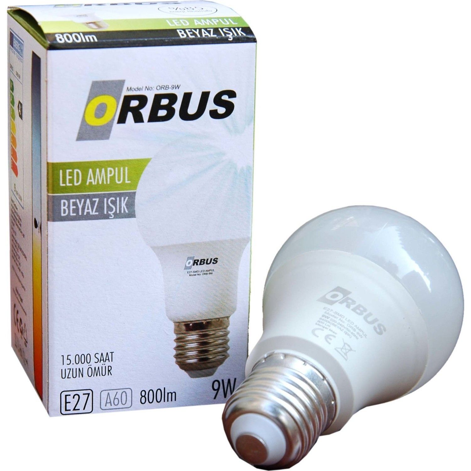 Orbus 9W E27 800 Lm A60 Beyaz Led Ampul