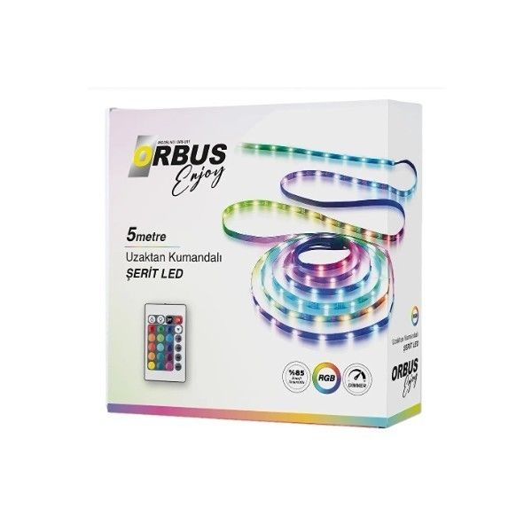 Orbus ORB-SRT Kumandalı RGB Şerit Led Seti 5m
