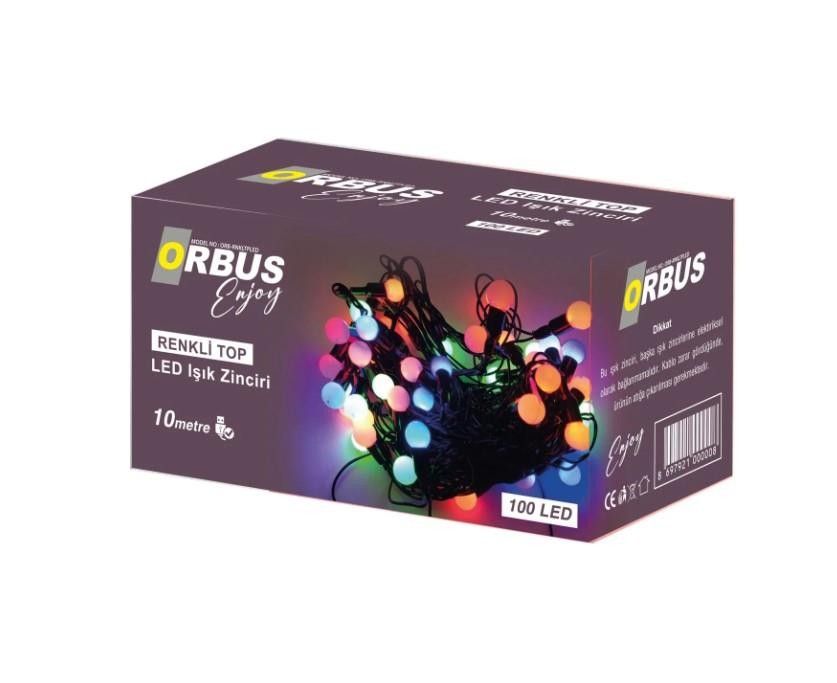 Orbus Renkli Top Led Işık Zinciri 10m.