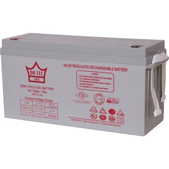 Ortec 12V 150Ah Jel Akü