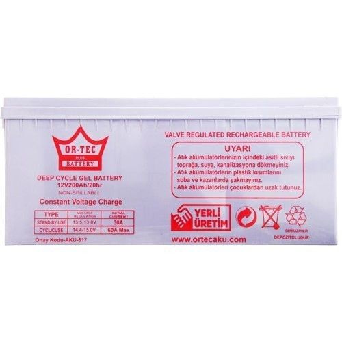 Ortec 12V 200Ah Jel Akü