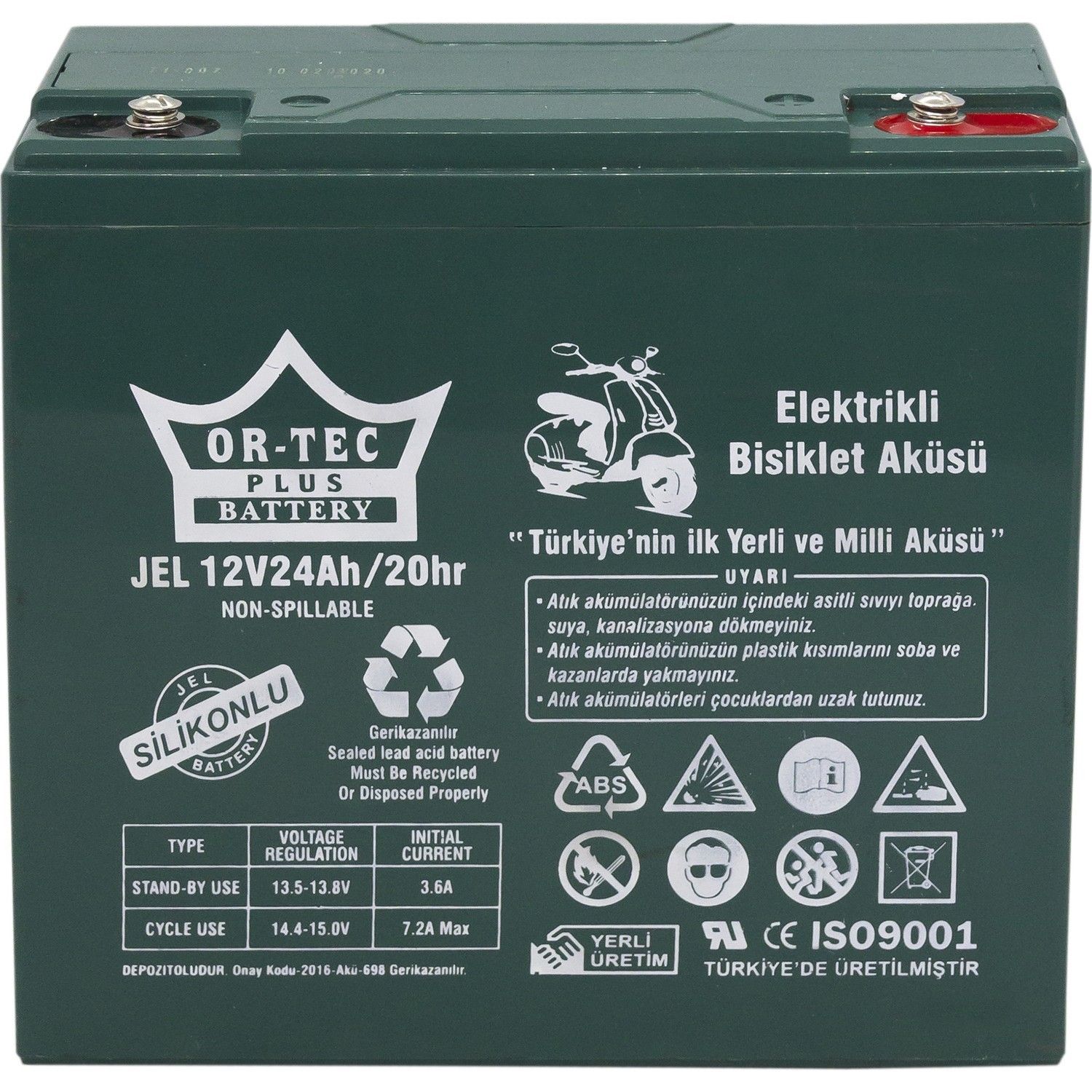 Ortec 12V 24A Silikon Jel Akü