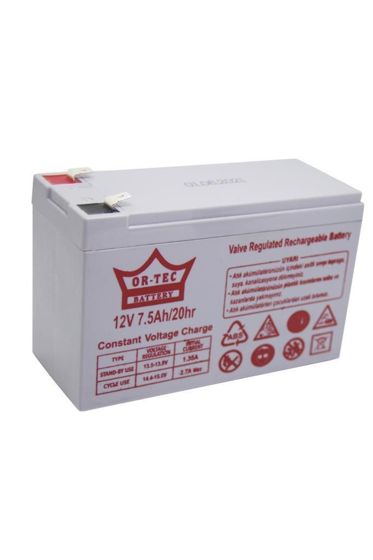 Ortec 12V 7.5Ah Bakımsız Kuru Akü