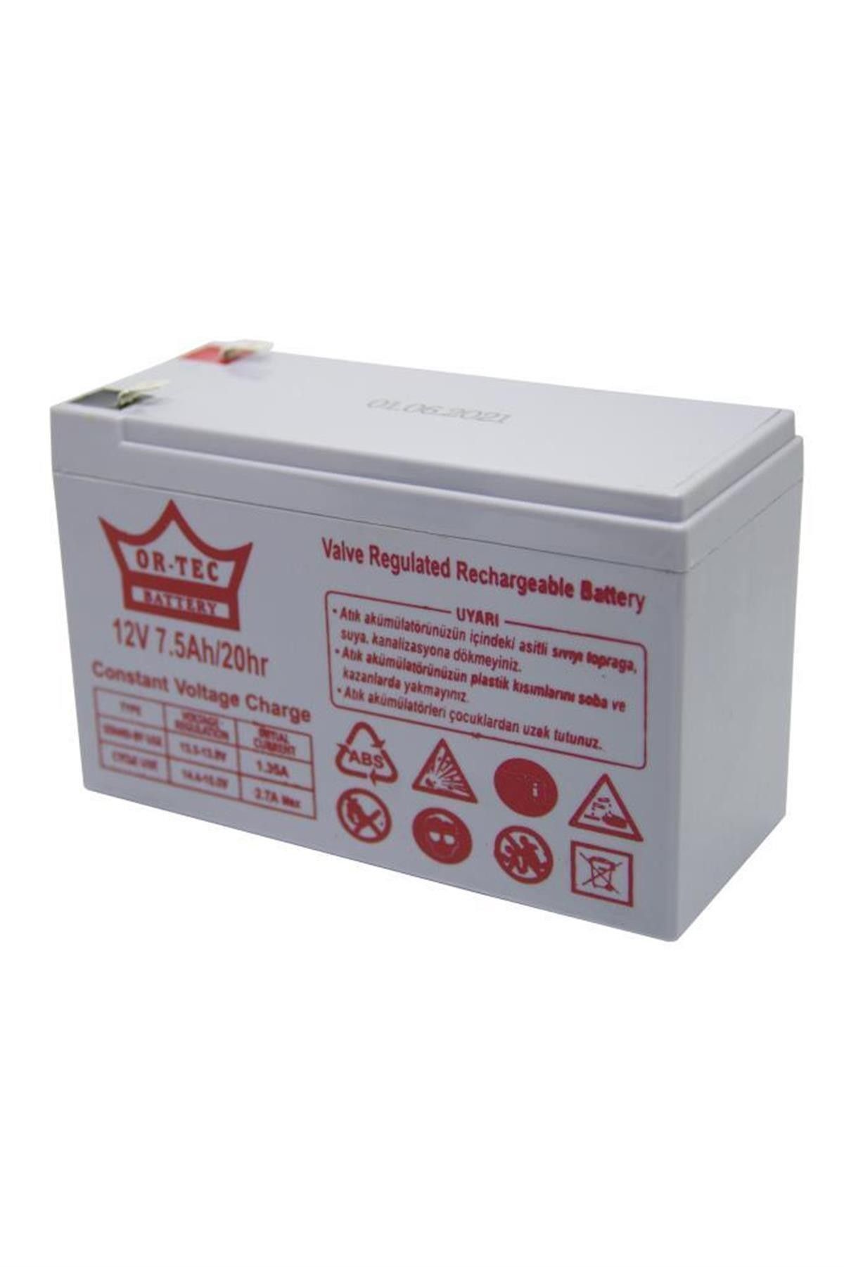 Ortec 12V 7.5Ah Bakımsız Kuru Akü