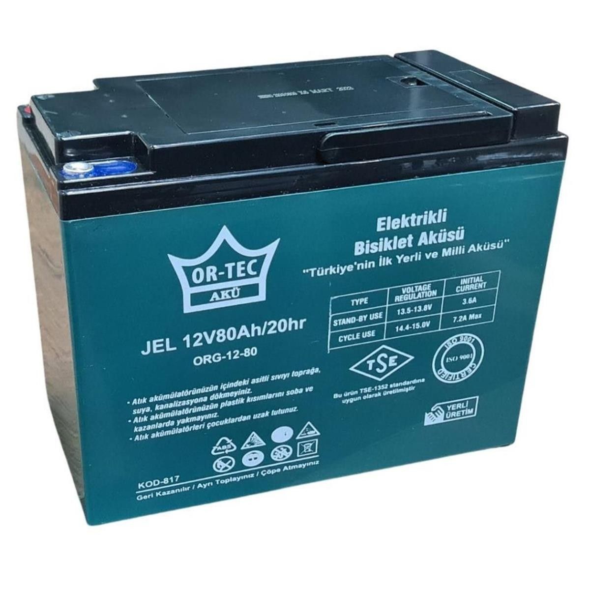 Ortec 12V 80Ah Silikon Jel Akü