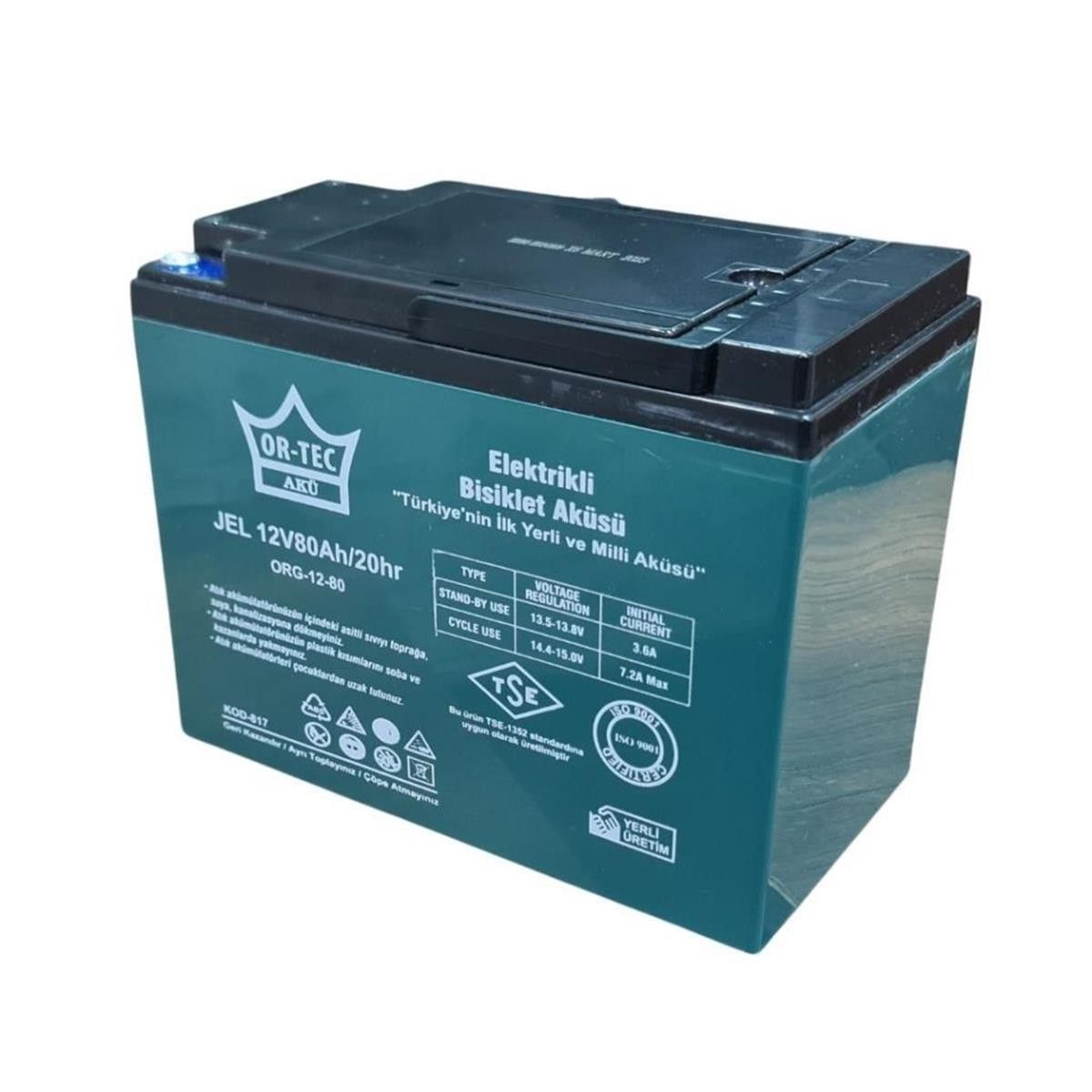 Ortec 12V 80Ah Silikon Jel Akü