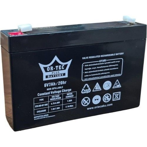 Ortec 6V 7A  Bakımsız Kuru Akü