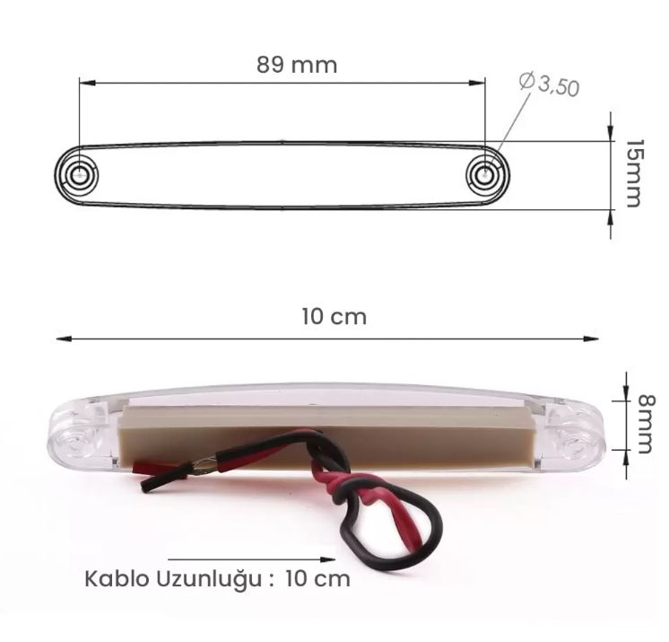 Oto Parmak Led Amber (9 Ledli)