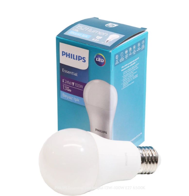 Philips Essential 13W E27 6500K Beyaz Led Ampul