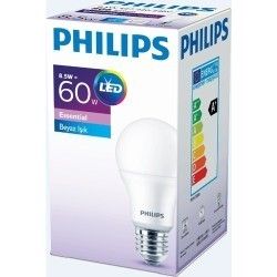 Philips Essential 8W E27 6500K Beyaz Led Ampul