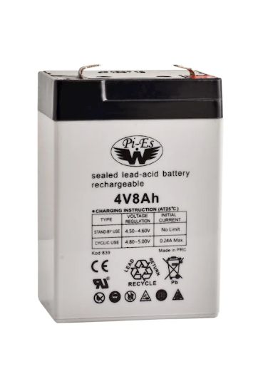 Pi-Es 4V 8Ah Bakımsız Kuru Akü