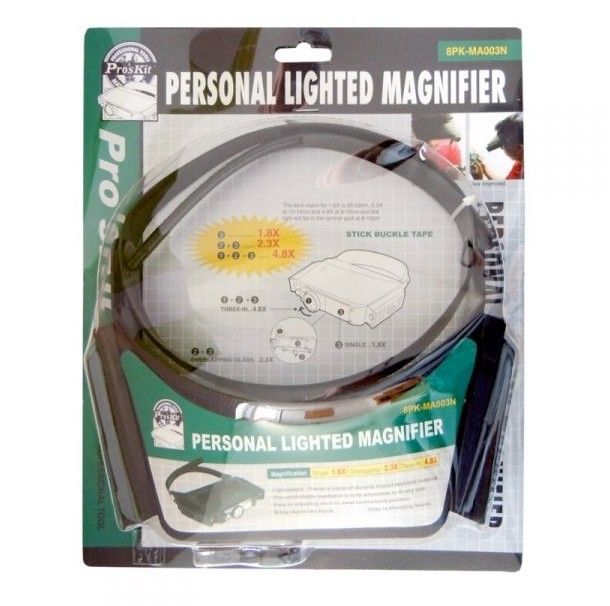 Proskit 8PK-MA003N Kafa Tipi Işıklı Büyüteç