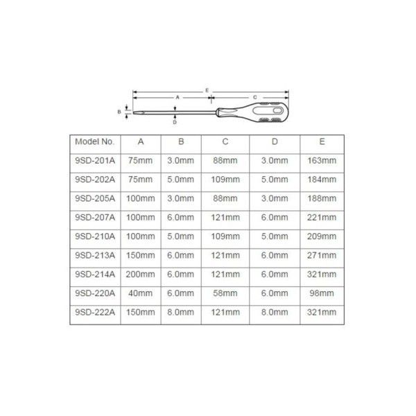 Proskit 9SD-201A 3.0x75mm Düz Tornavida