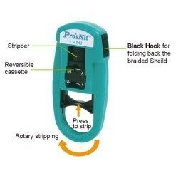 Proskit CP-512 Koaksiyel Kablo Soyucu RG59/6/7/11